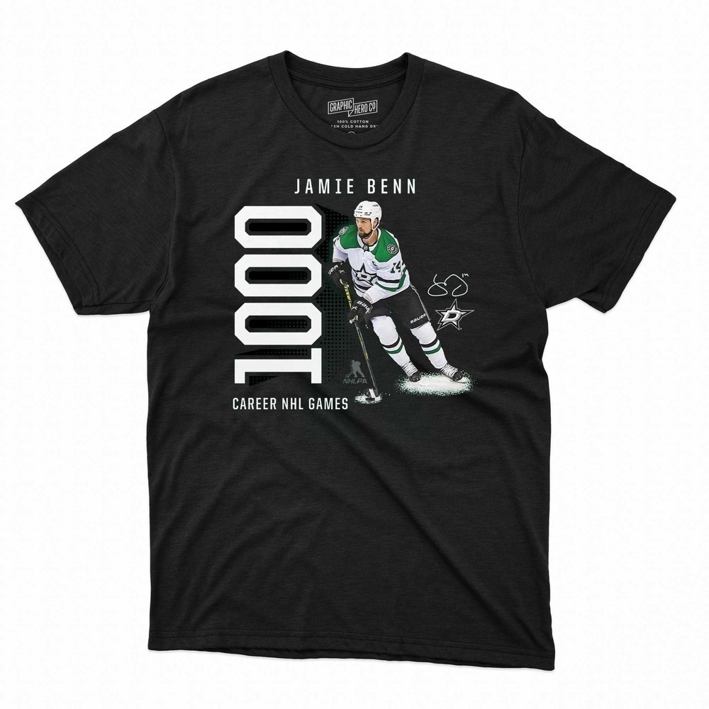 Jamie Benn Dallas Stars Fanatics Branded 1000 Career Games Unisex Tshirt